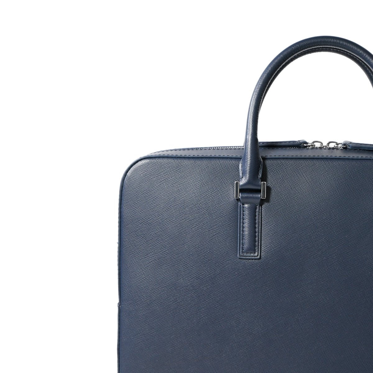 <予約販売:6月9日より順次発送予定>Italian Saffiano Leather Briefcase (Navy) - aucentic