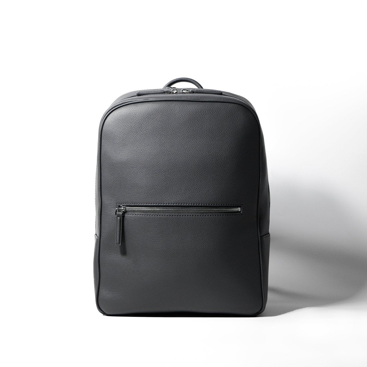 Full Grain Leather Backpack (Grey) - aucentic