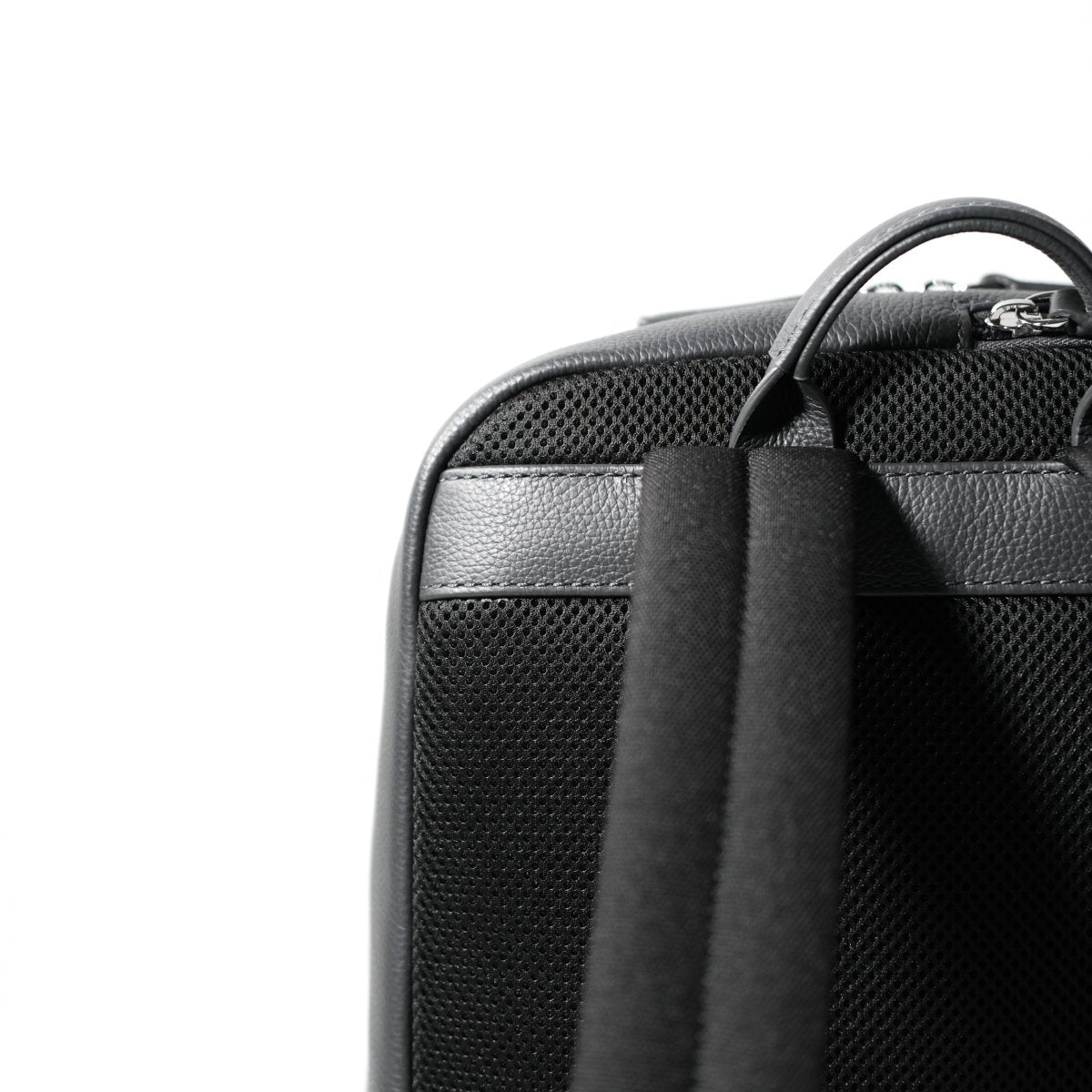 Full Grain Leather Backpack (Grey) - aucentic