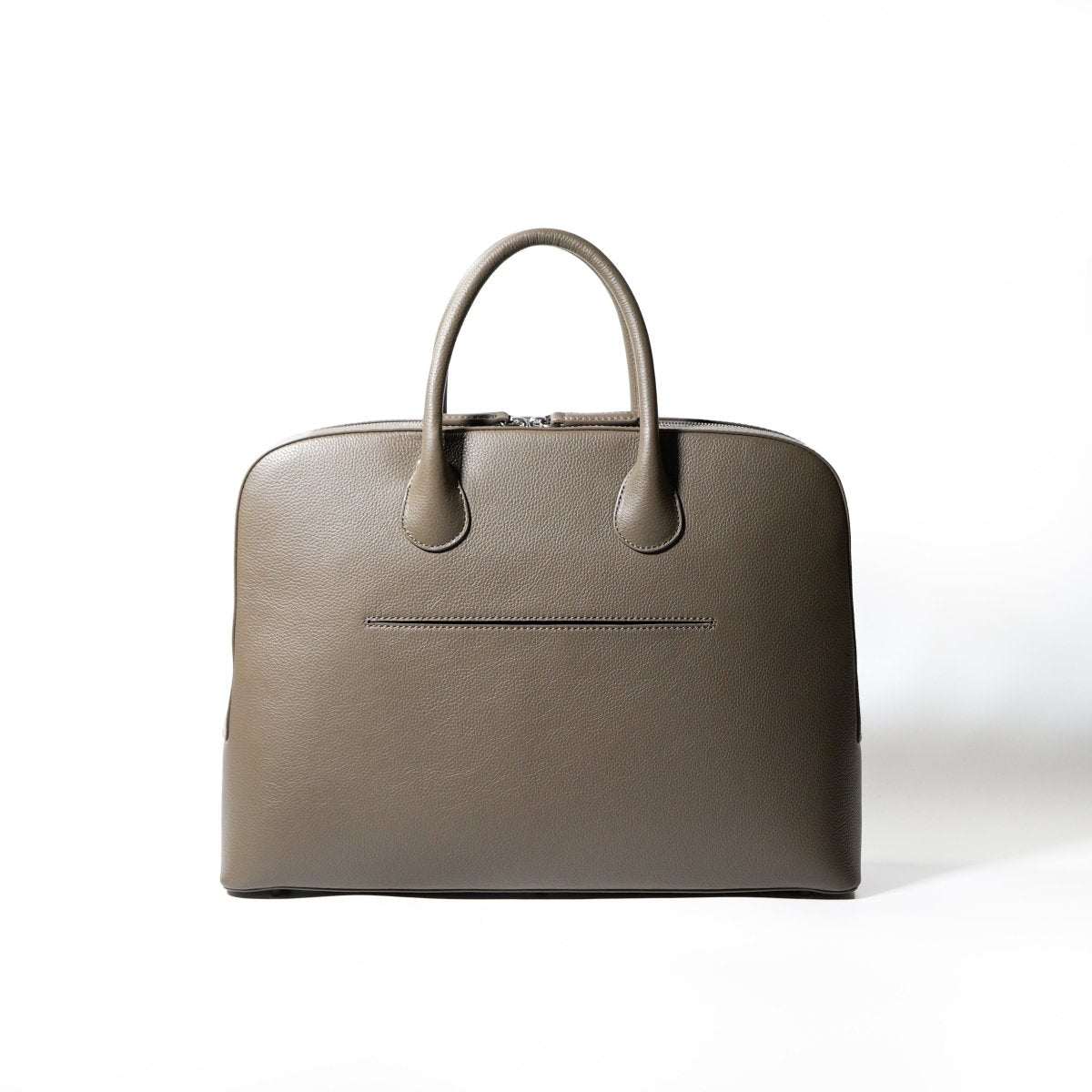 Italian Leather Smart Casual Brief (Beige) - aucentic