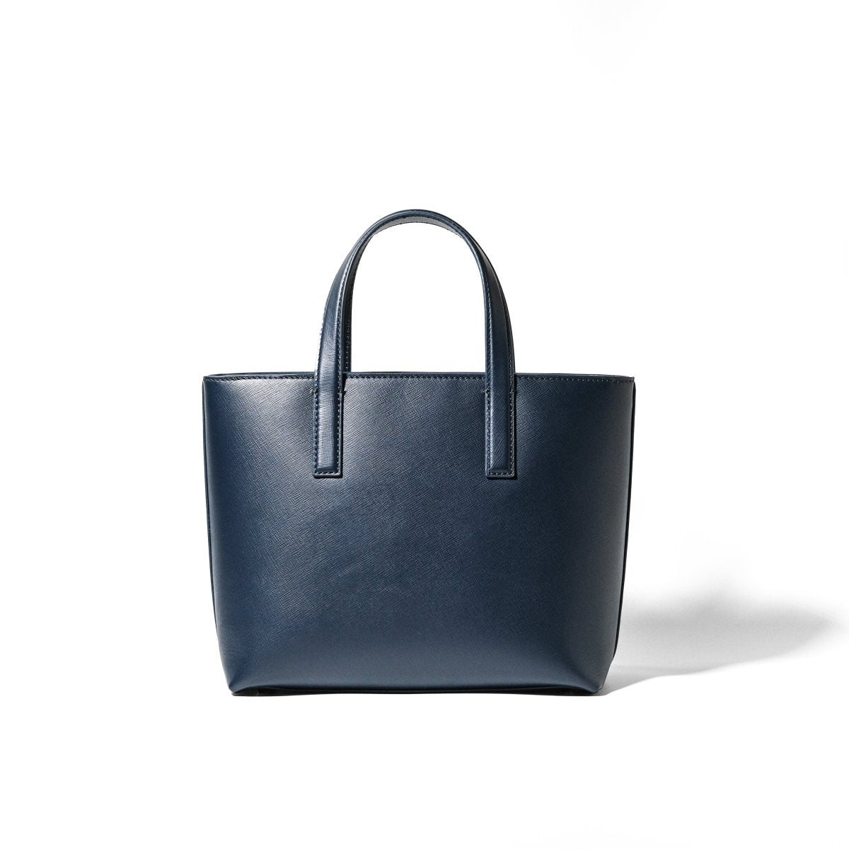 Italian Saffiano Leather Small Tote (Navy) - aucentic
