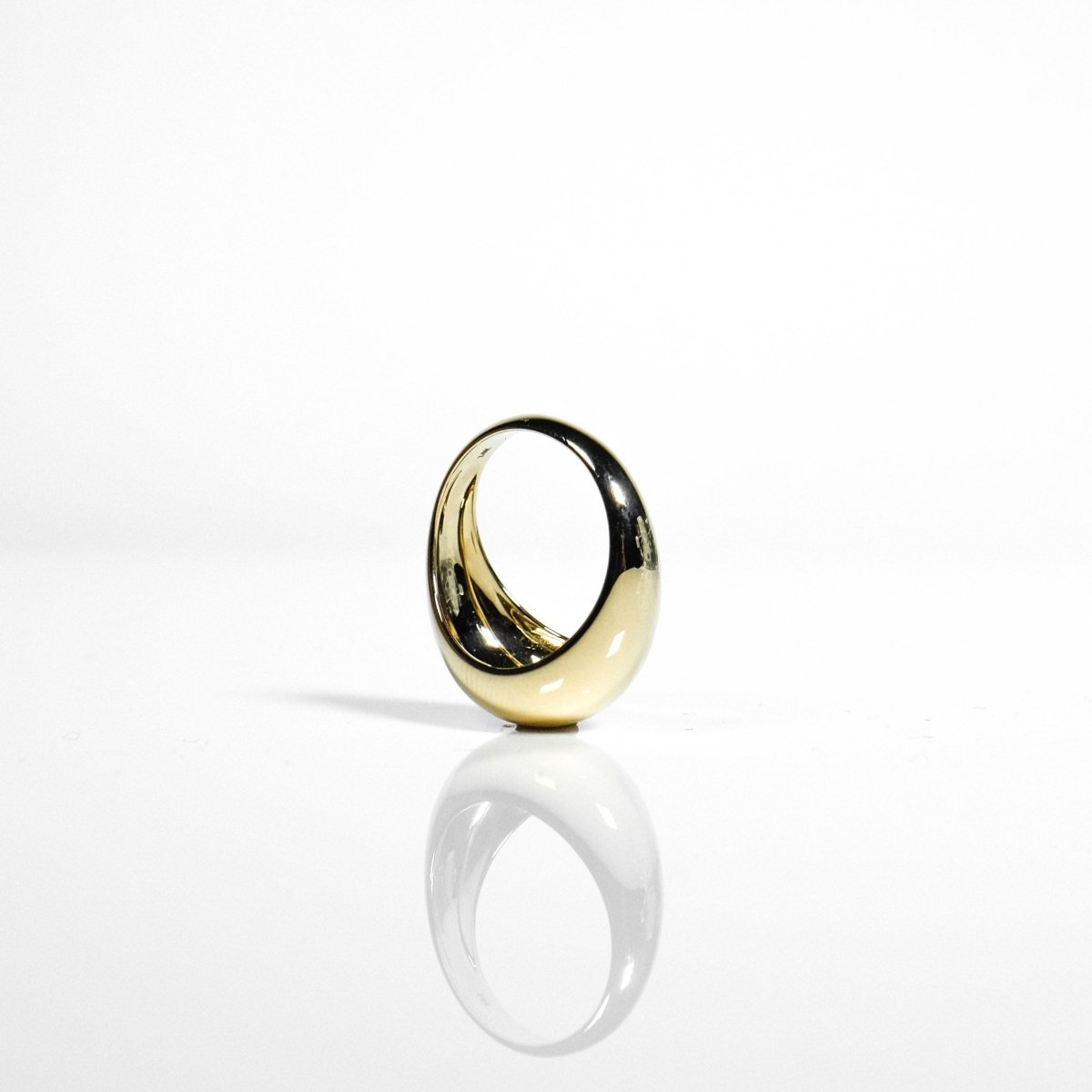 14k Solid Gold Bold Ring - aucentic