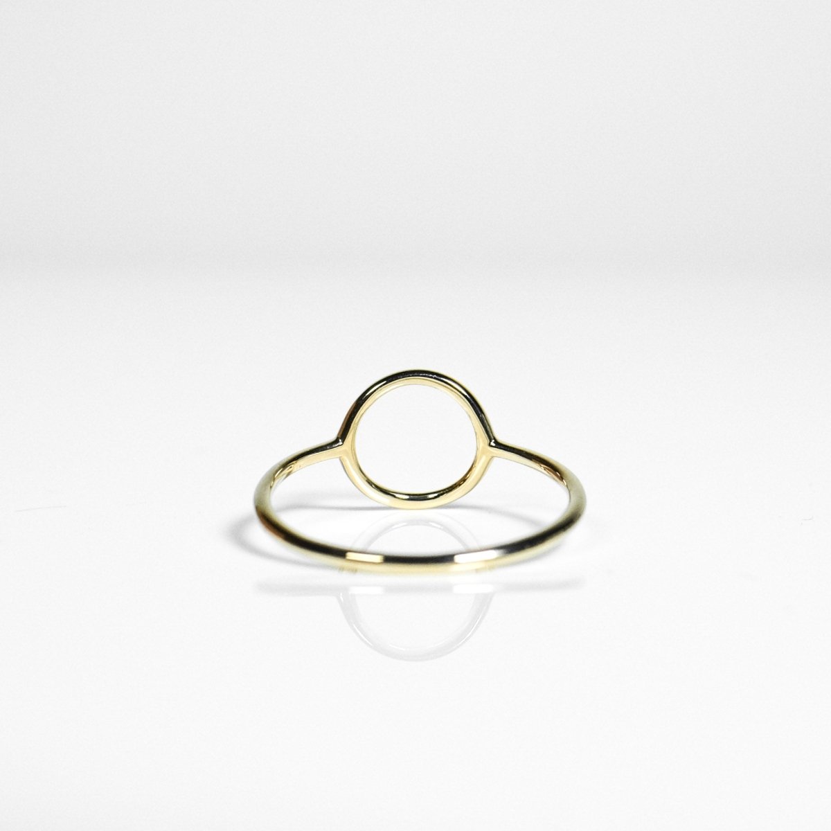 14k Solid Gold Circle Ring - aucentic