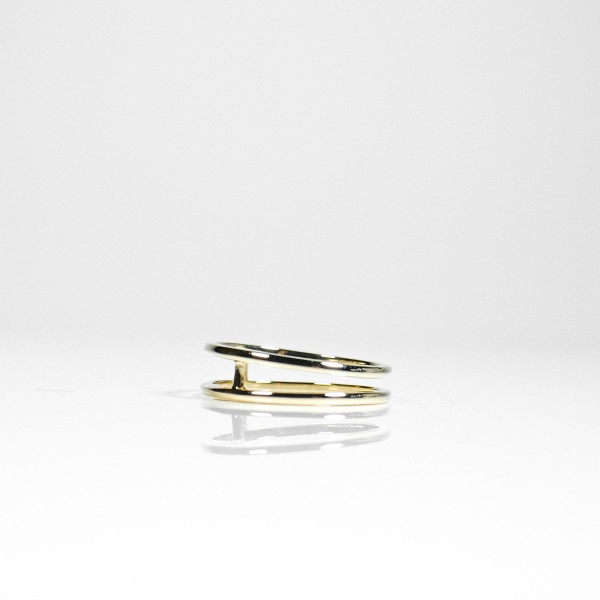 14k Solid Gold Double Ring - aucentic
