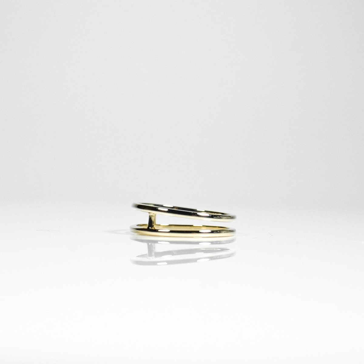 14k Solid Gold Double Ring - aucentic