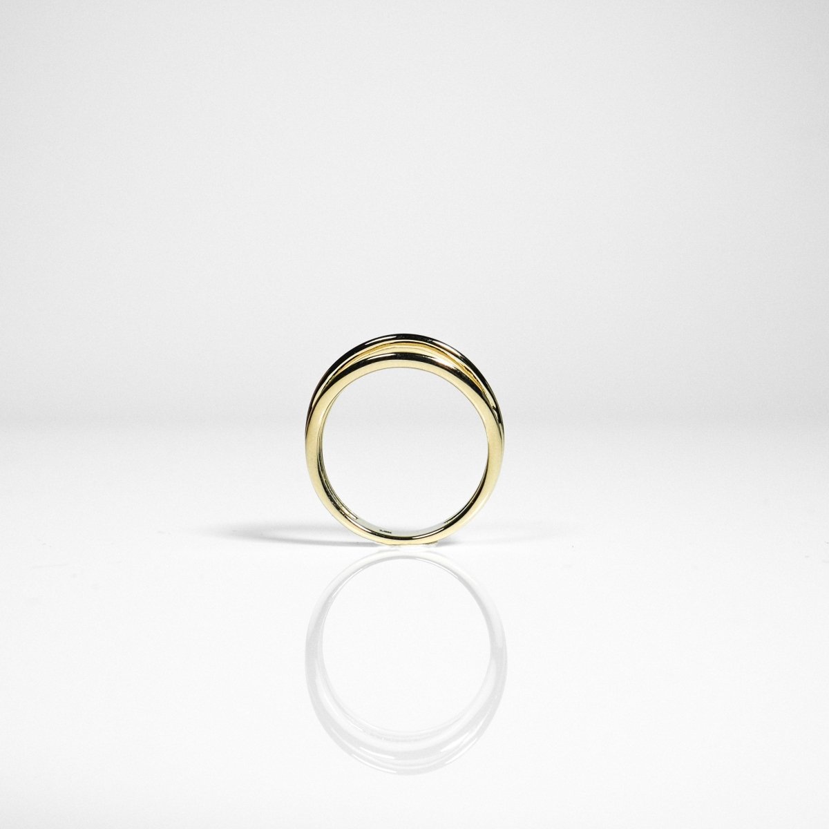 14k Solid Gold Fan Shape Ring - aucentic