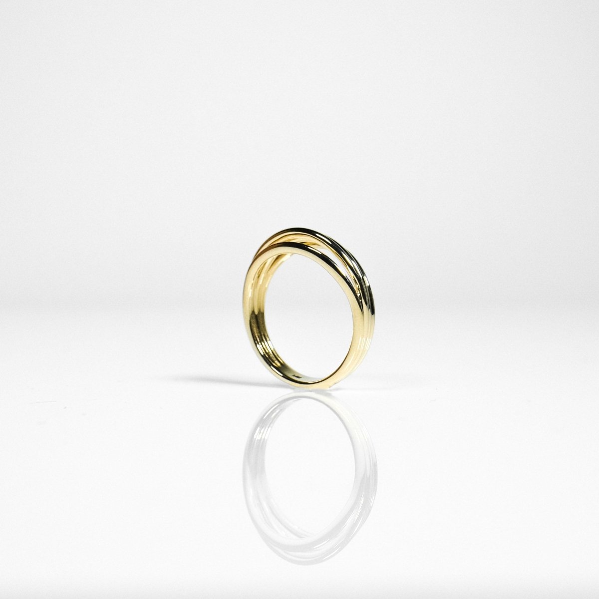 14k Solid Gold Fan Shape Ring - aucentic