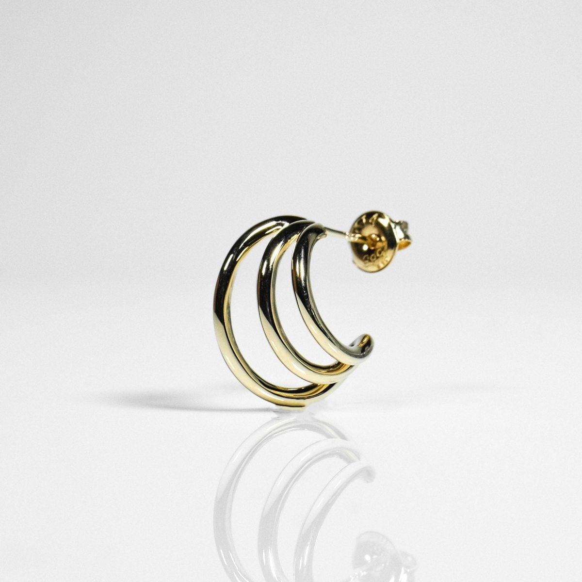 14K Triple Coil Earrings - aucentic