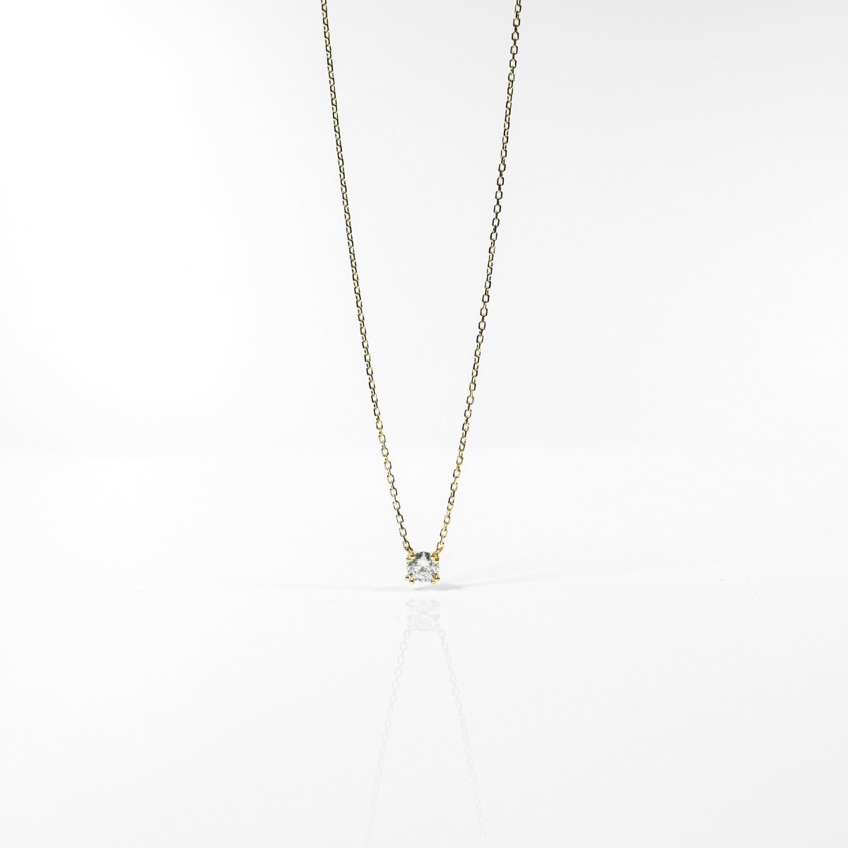 18K 0.3ct Lab Grown Diamond Necklace (YG) - aucentic
