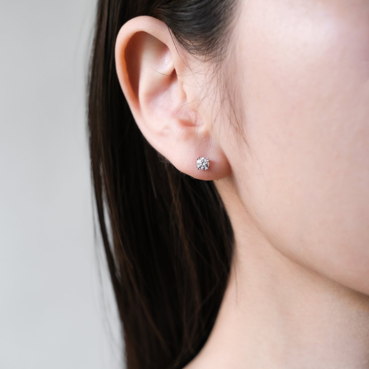 18K 0.3ct Lab Grown Diamond Studs (WG) - aucentic