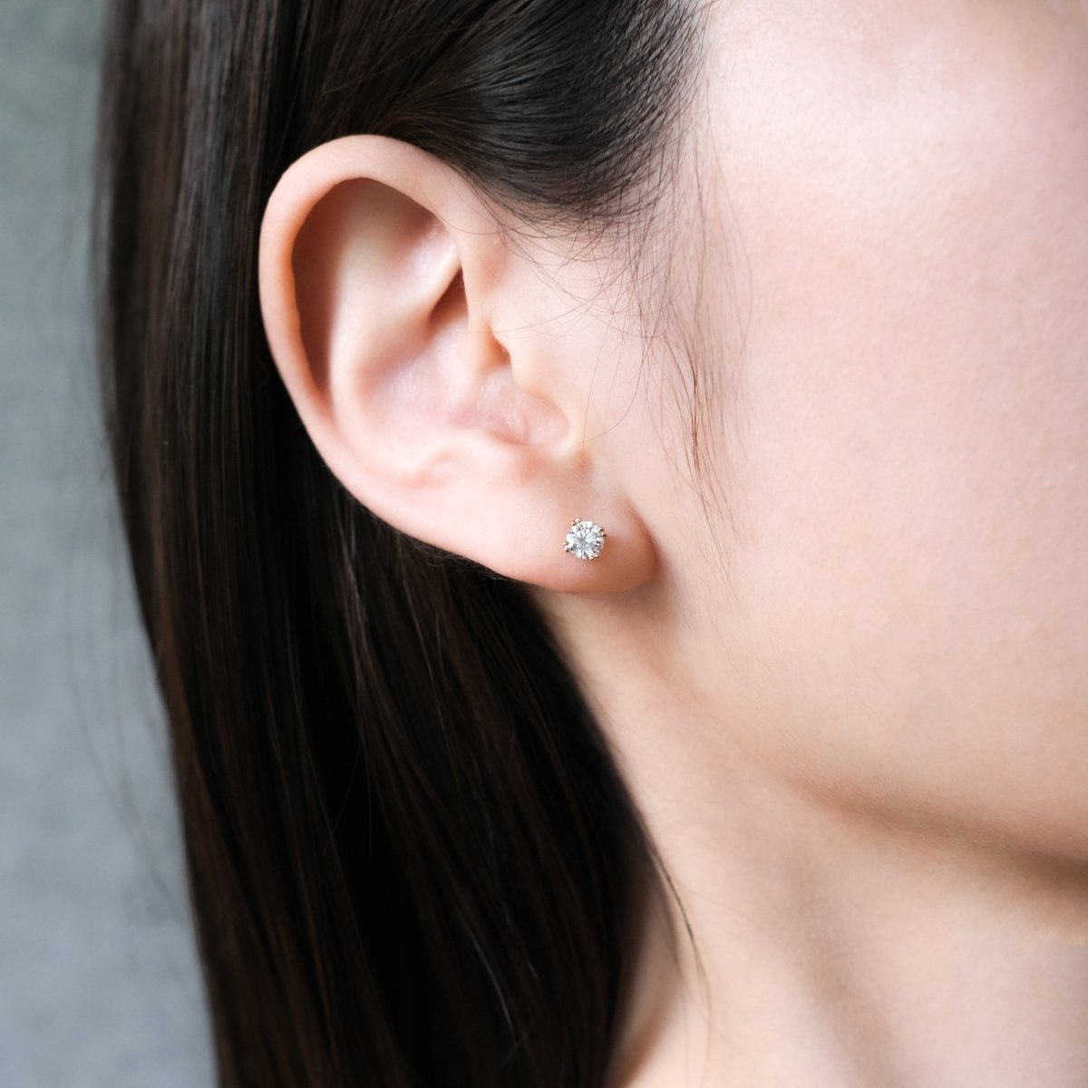 18K 0.3ct Lab Grown Diamond Studs (YG) - aucentic