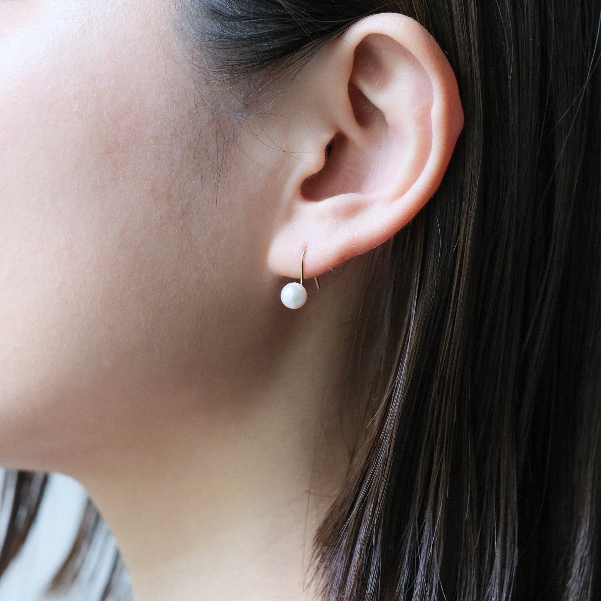 18K Akoya Pearl Drop Earrings - aucentic