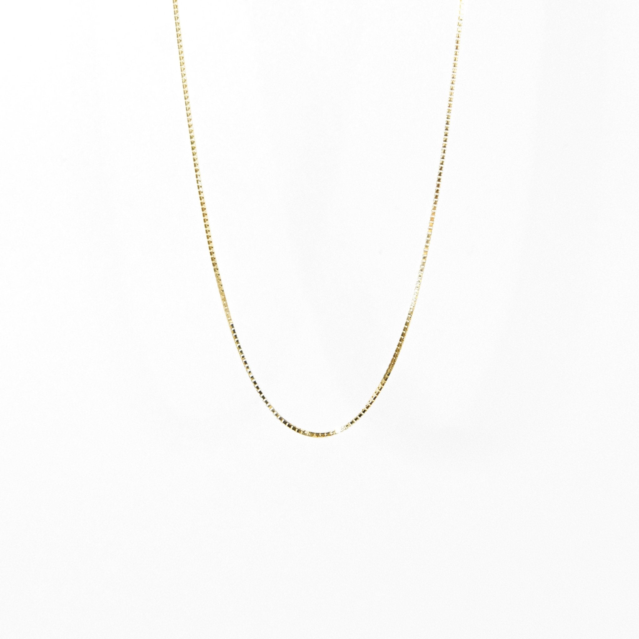 18K Box Chain Necklace - aucentic