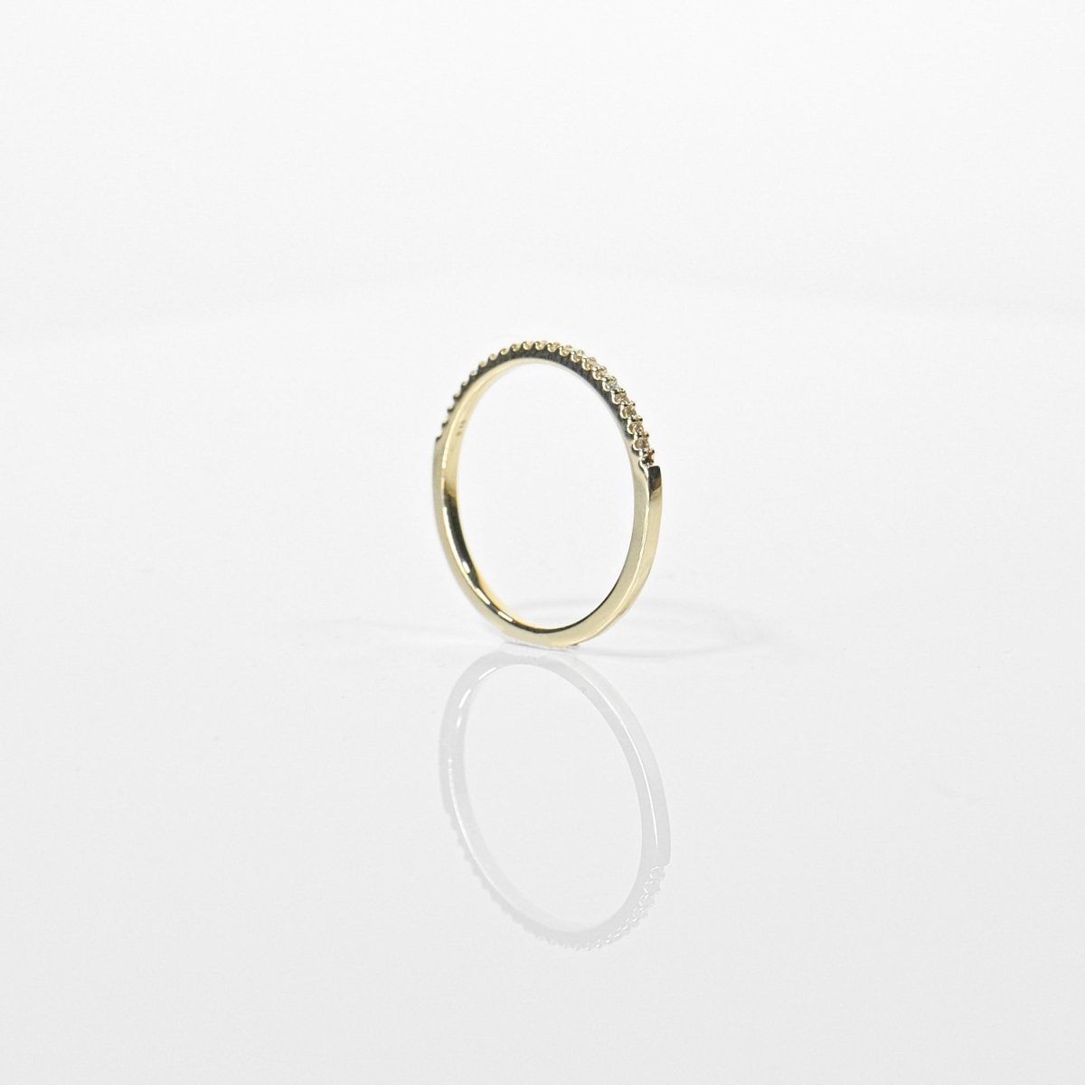 18k Diamond Half Eternity Forged Ring - aucentic