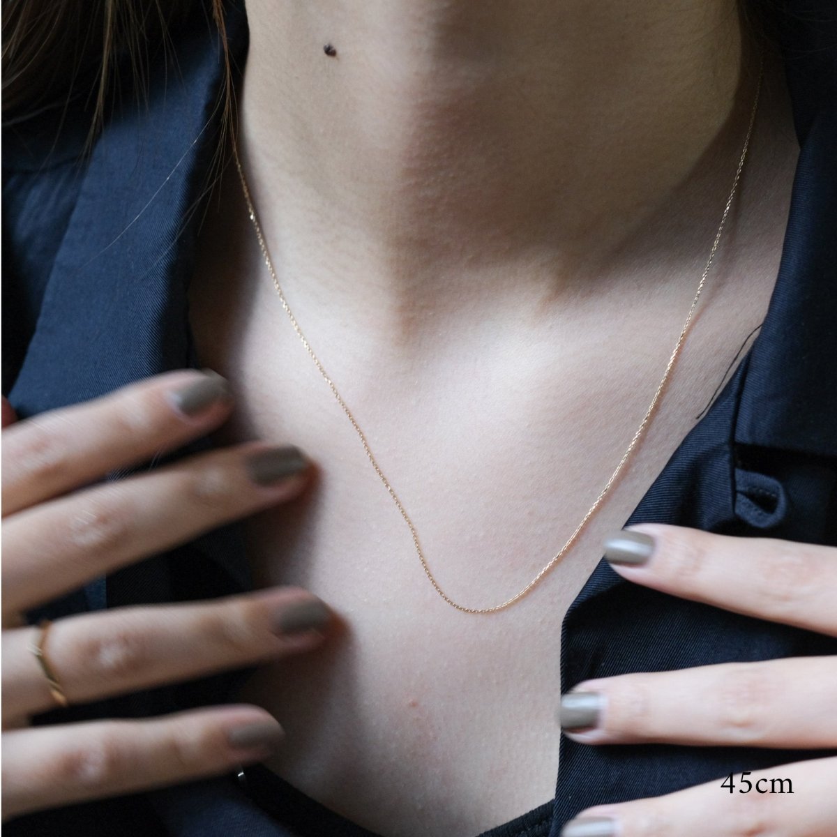 18k Solid Gold Cable Chain - aucentic