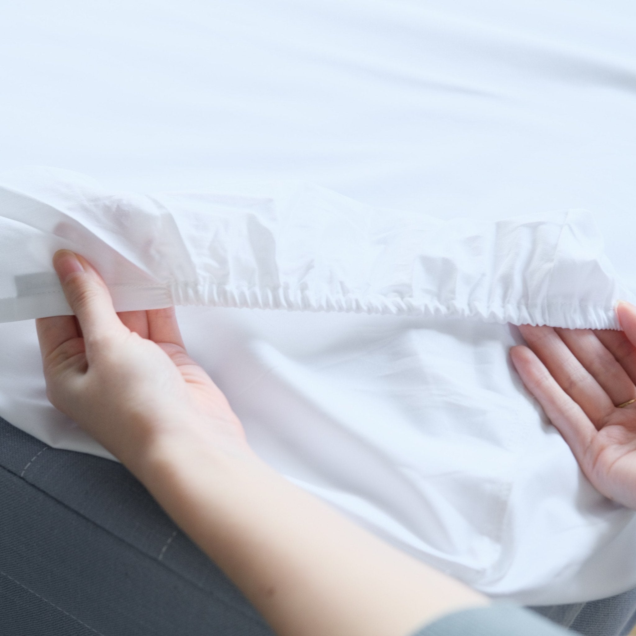 400TC Cotton Sateen Bedding Set(掛け布団カバー&ボックスシーツ&枕カバー) - aucentic