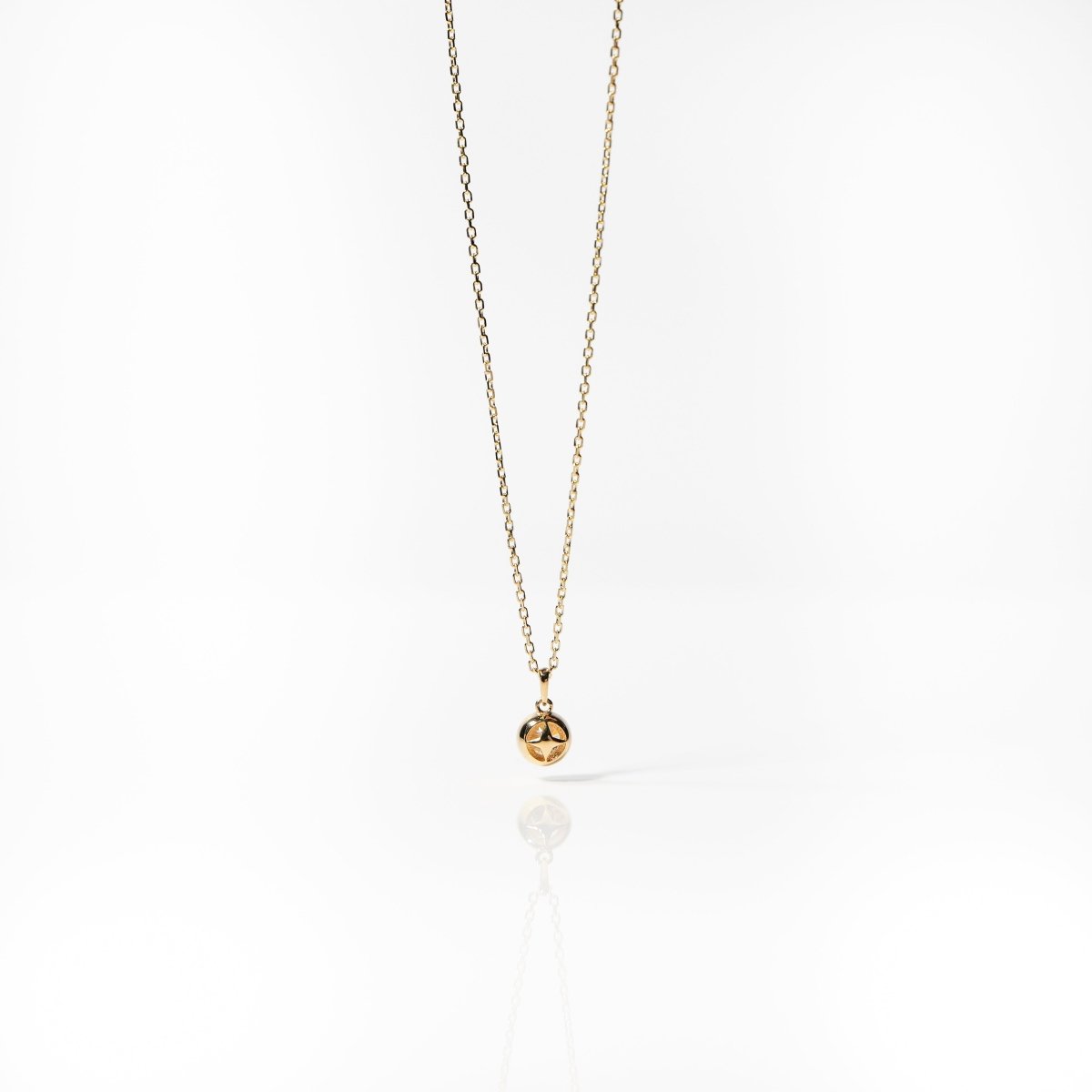 18K 0.3ct Bezel Lab Grown Diamond Necklace (YG) - aucentic