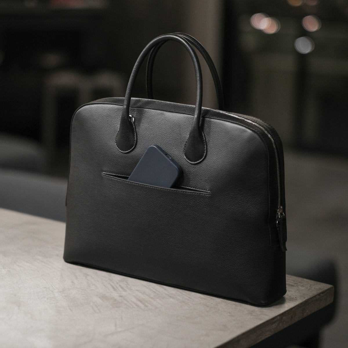 <受注生産5月中旬〜順次発送予定>Italian Leather Smart Casual Brief - aucentic