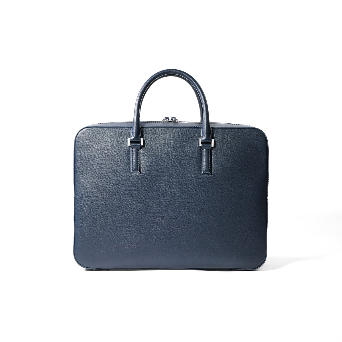 <予約販売：6月9日より順次発送予定>Italian Saffiano Leather Briefcase (Navy) - aucentic