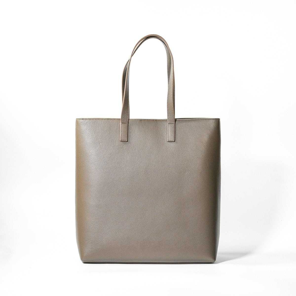 Italian Leather Casual Tote (Beige) - aucentic