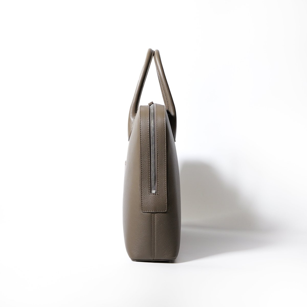 Italian Leather Smart Casual Brief (Beige) - aucentic