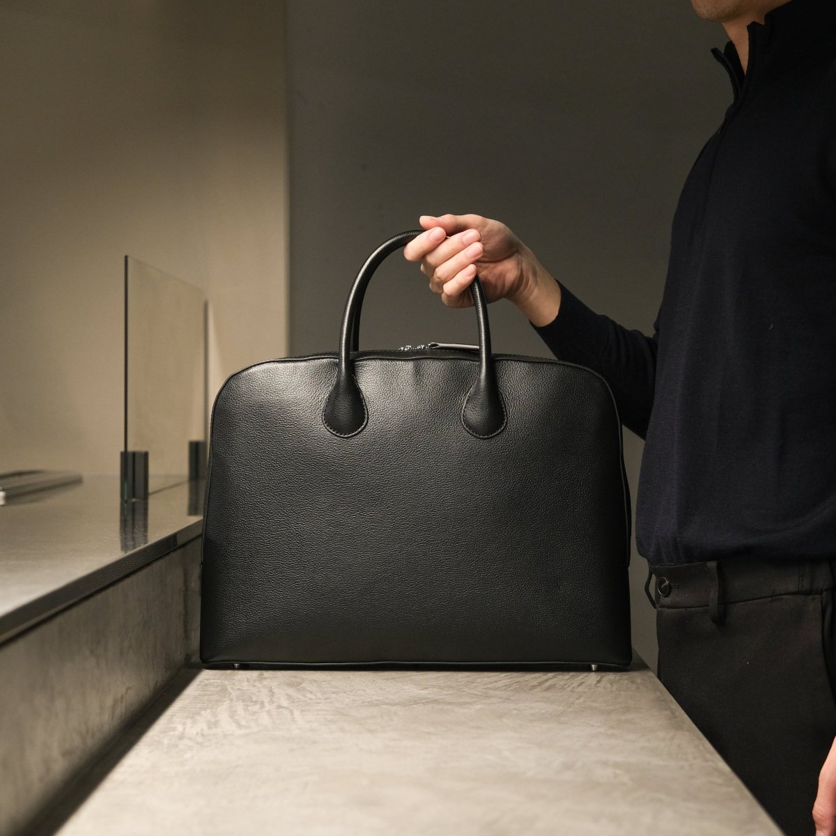 Italian Leather Smart Casual Briefcase - aucentic