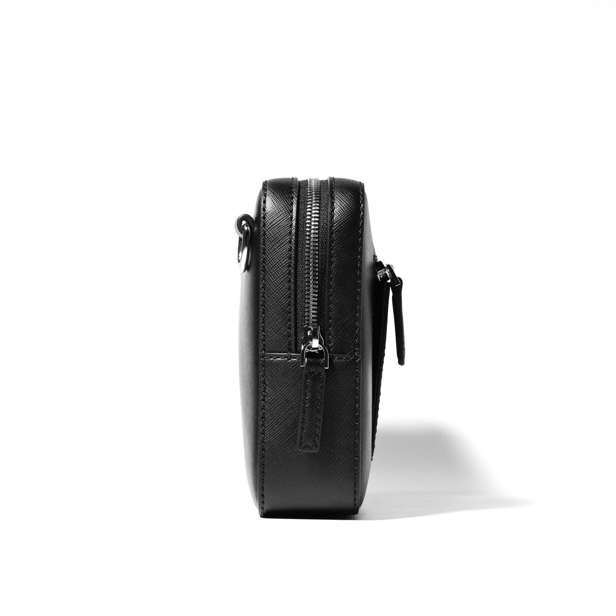 Italian Saffiano Leather Crossbody Bag (Black) - aucentic