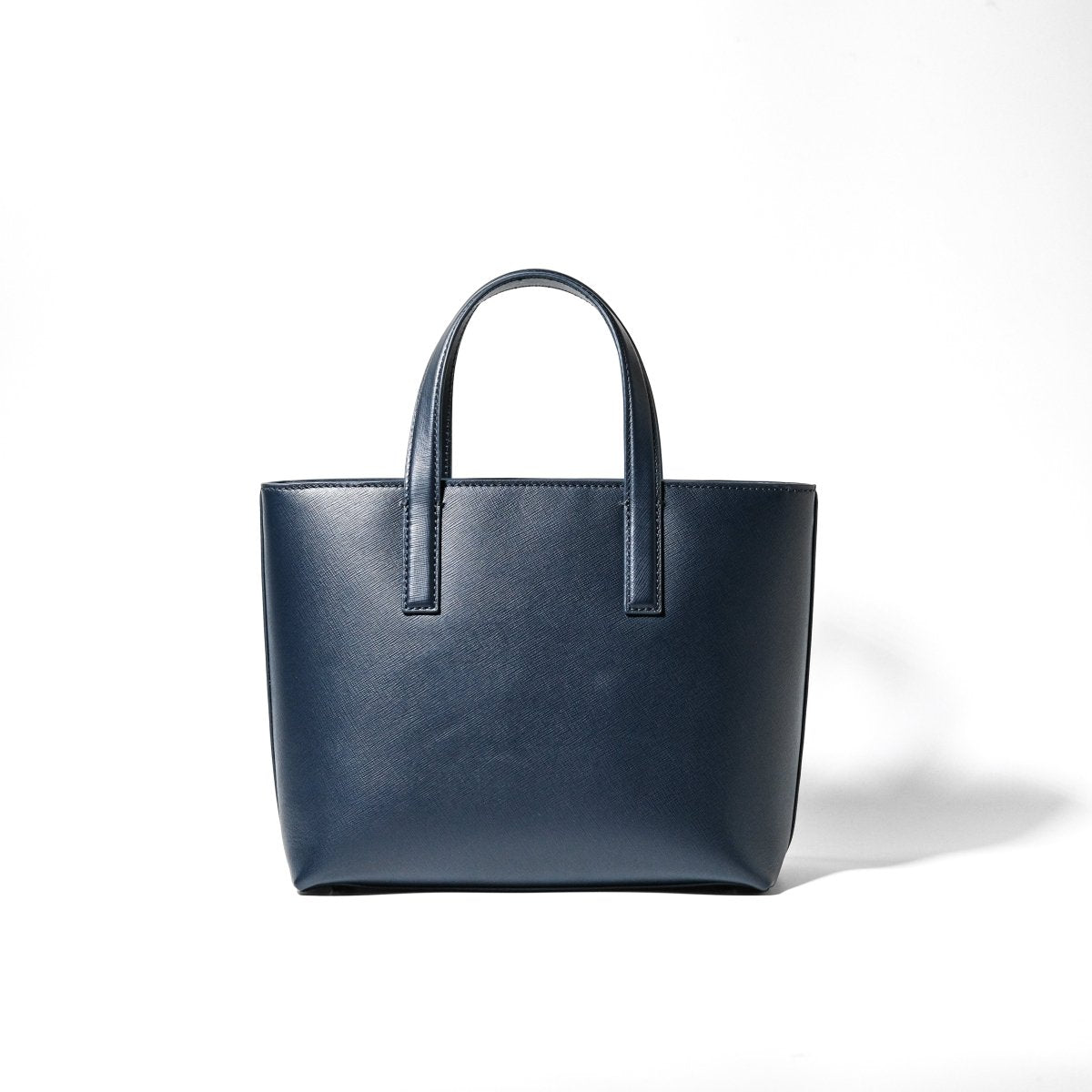 Italian Saffiano Leather Small Tote (Navy) - aucentic
