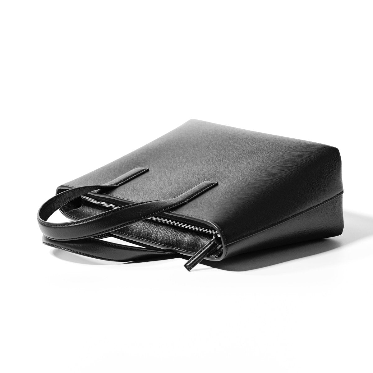 Saffiano Leather Small Tote (Black) - aucentic