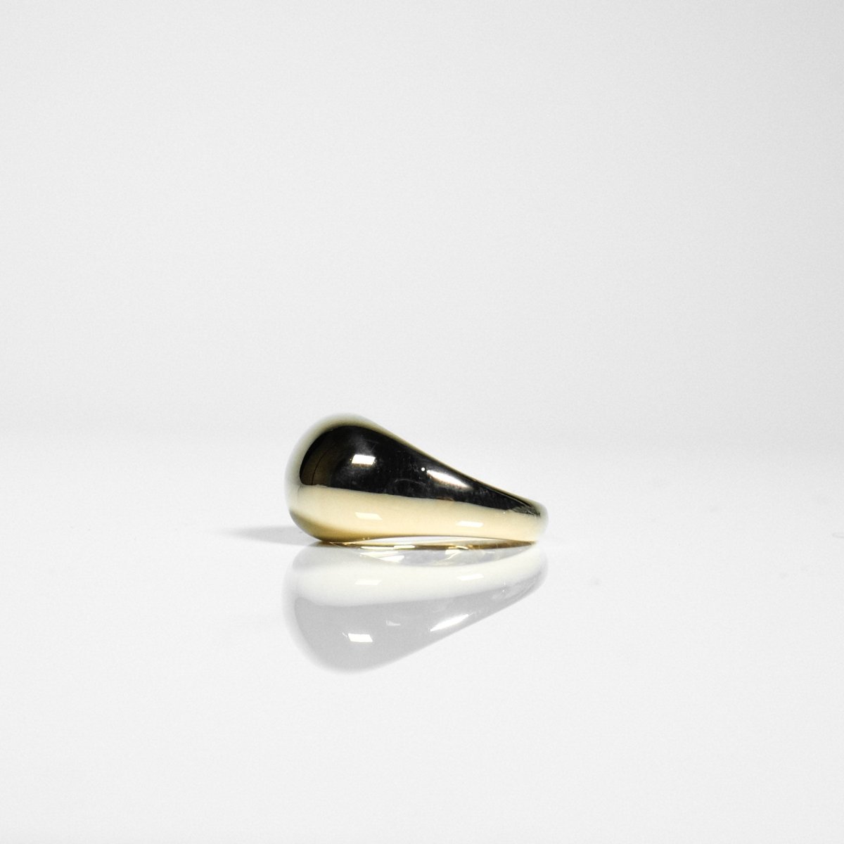 14k Solid Gold Bold Ring - aucentic