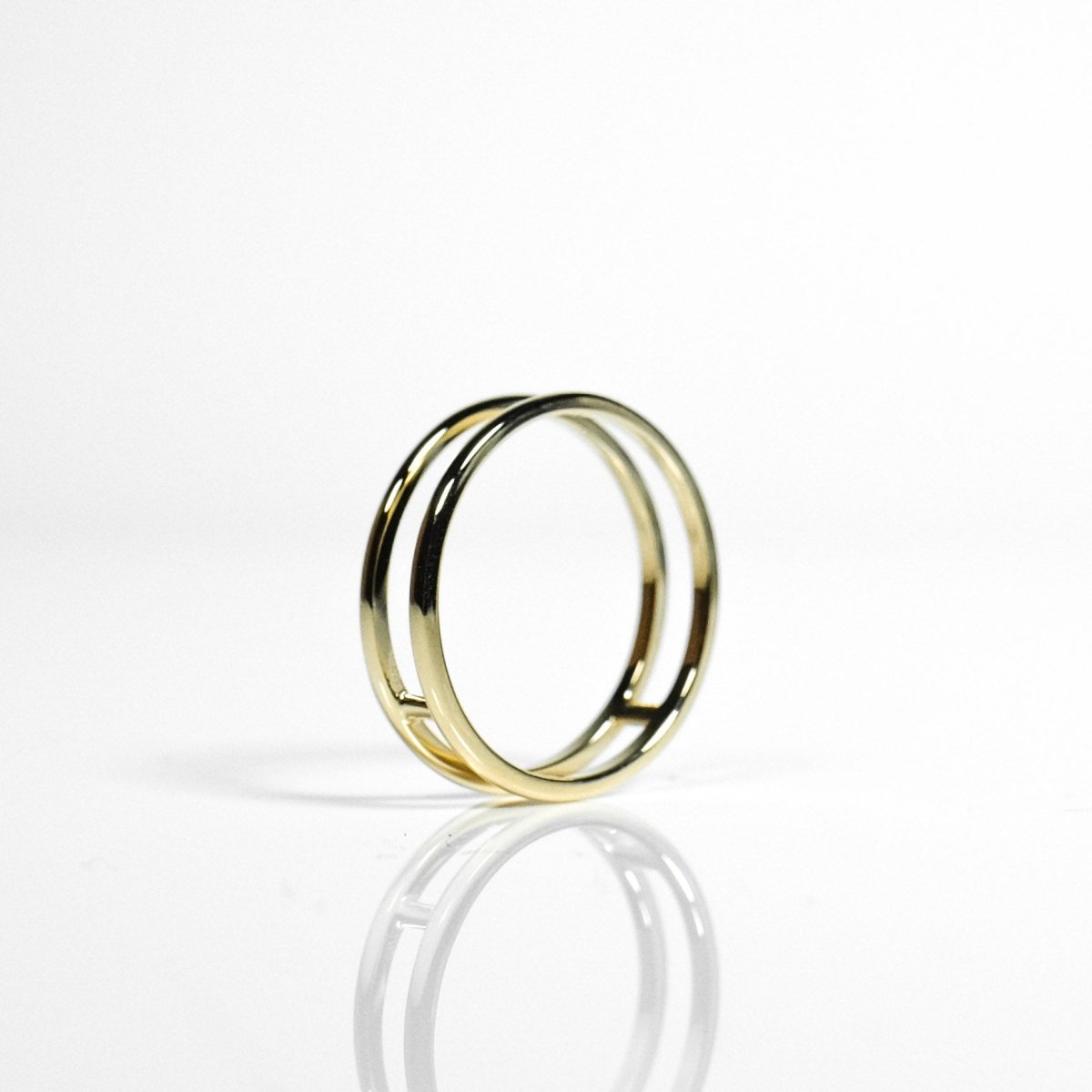 14k Solid Gold Double Ring - aucentic