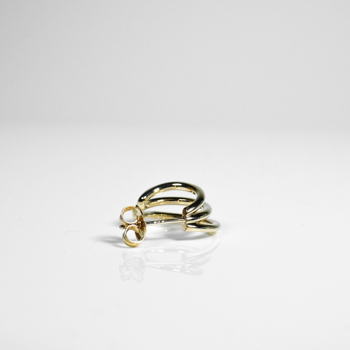 14K Triple Coil Earrings - aucentic