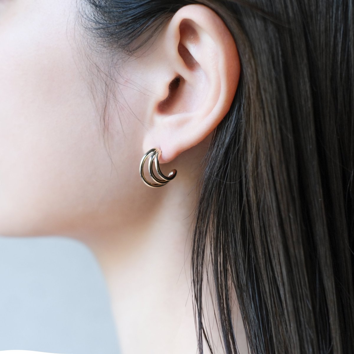 14K Triple Coil Earrings - aucentic