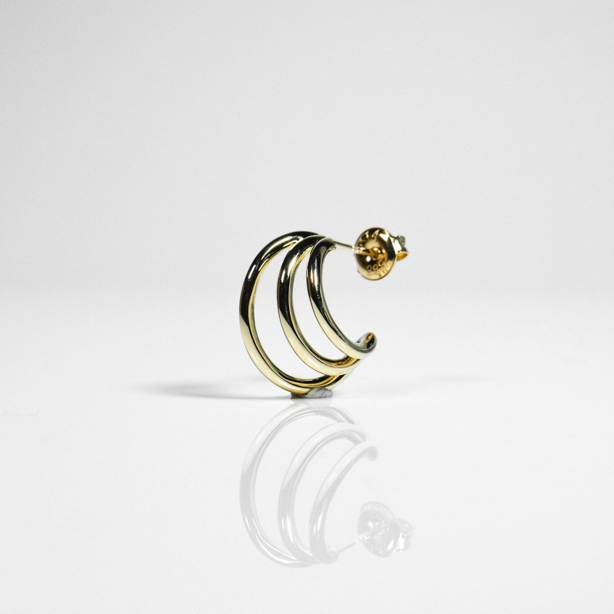 14K Triple Coil Earrings - aucentic