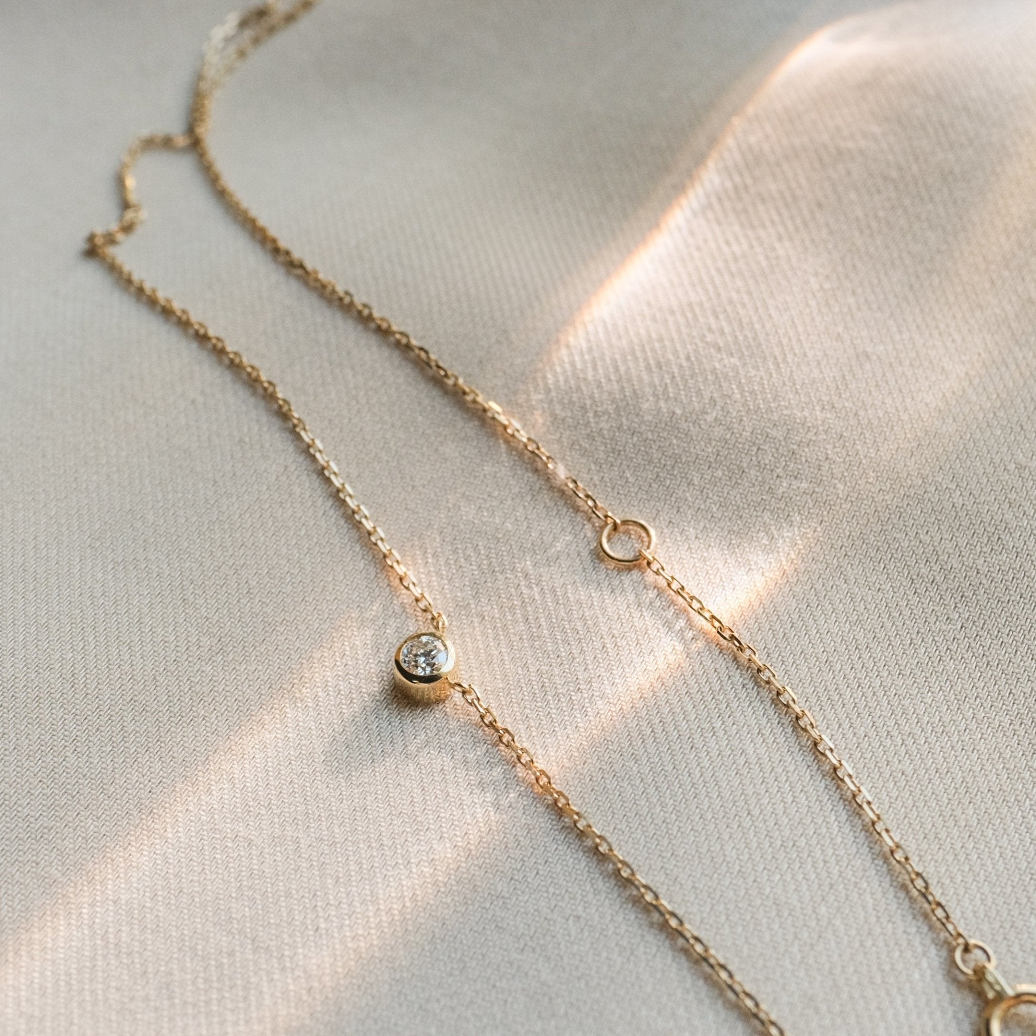 18K 0.1ct 1Point Diamond Necklace - aucentic