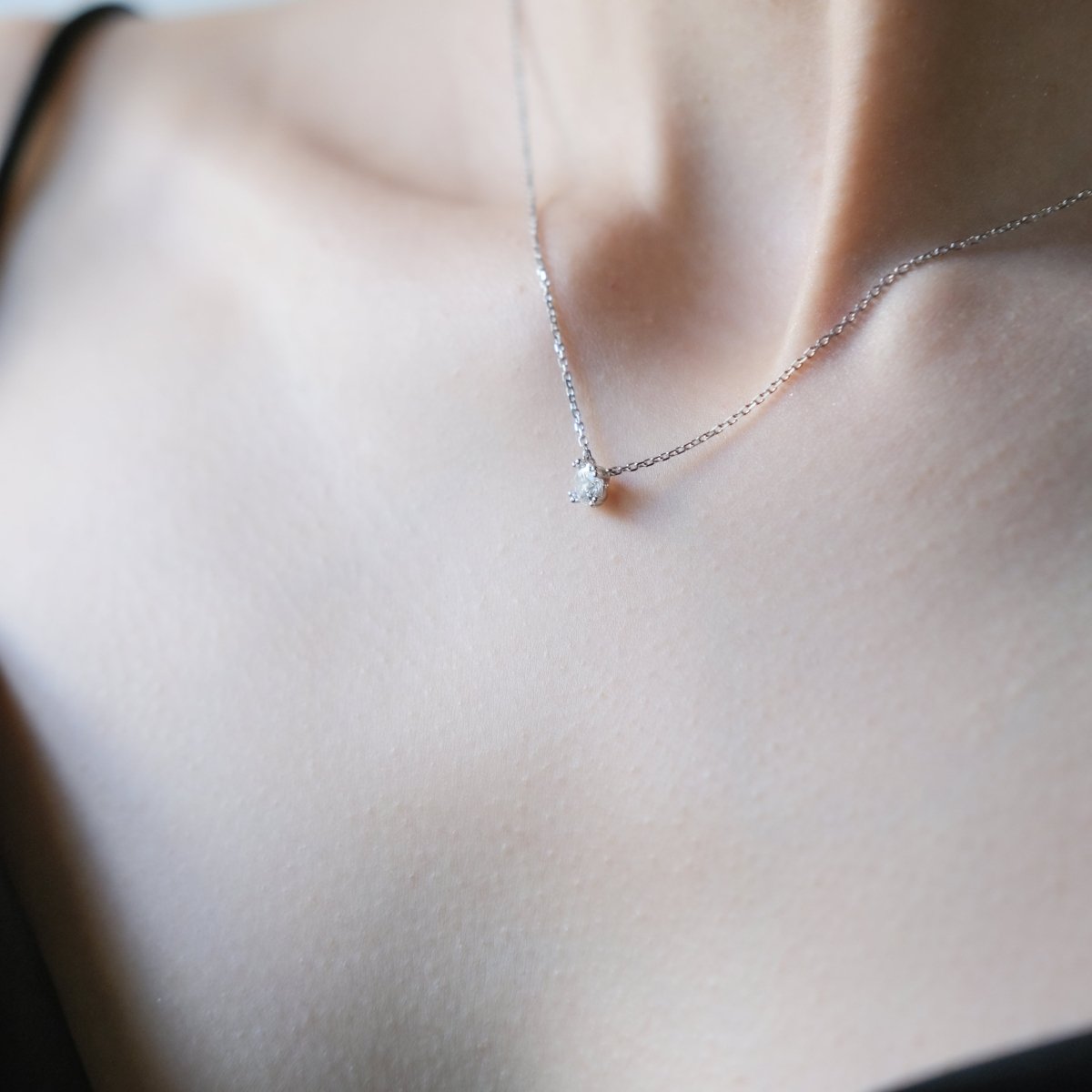 18K 0.3ct Lab Grown Diamond Necklace (WG) - aucentic