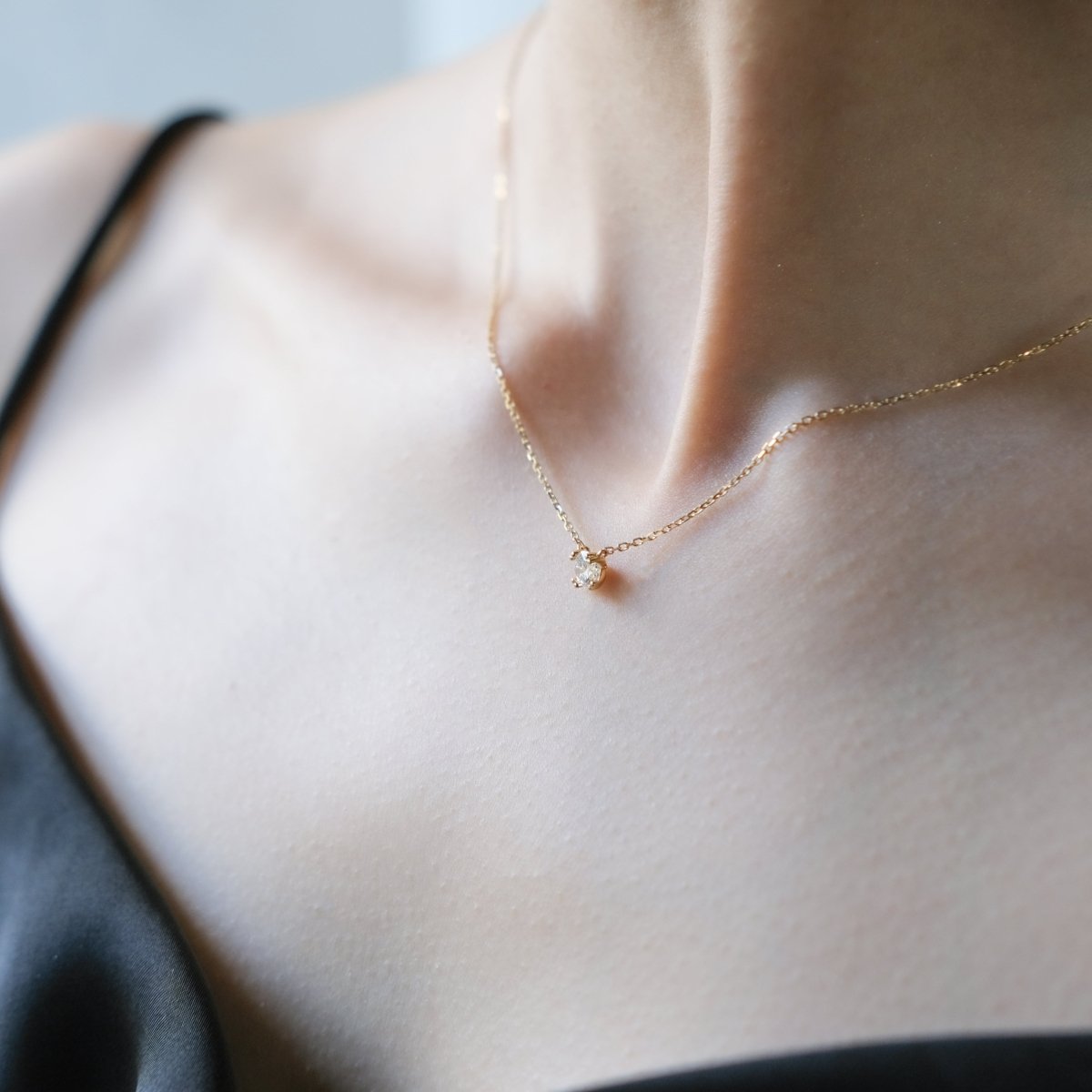 18K 0.3ct Lab Grown Diamond Necklace (YG) - aucentic