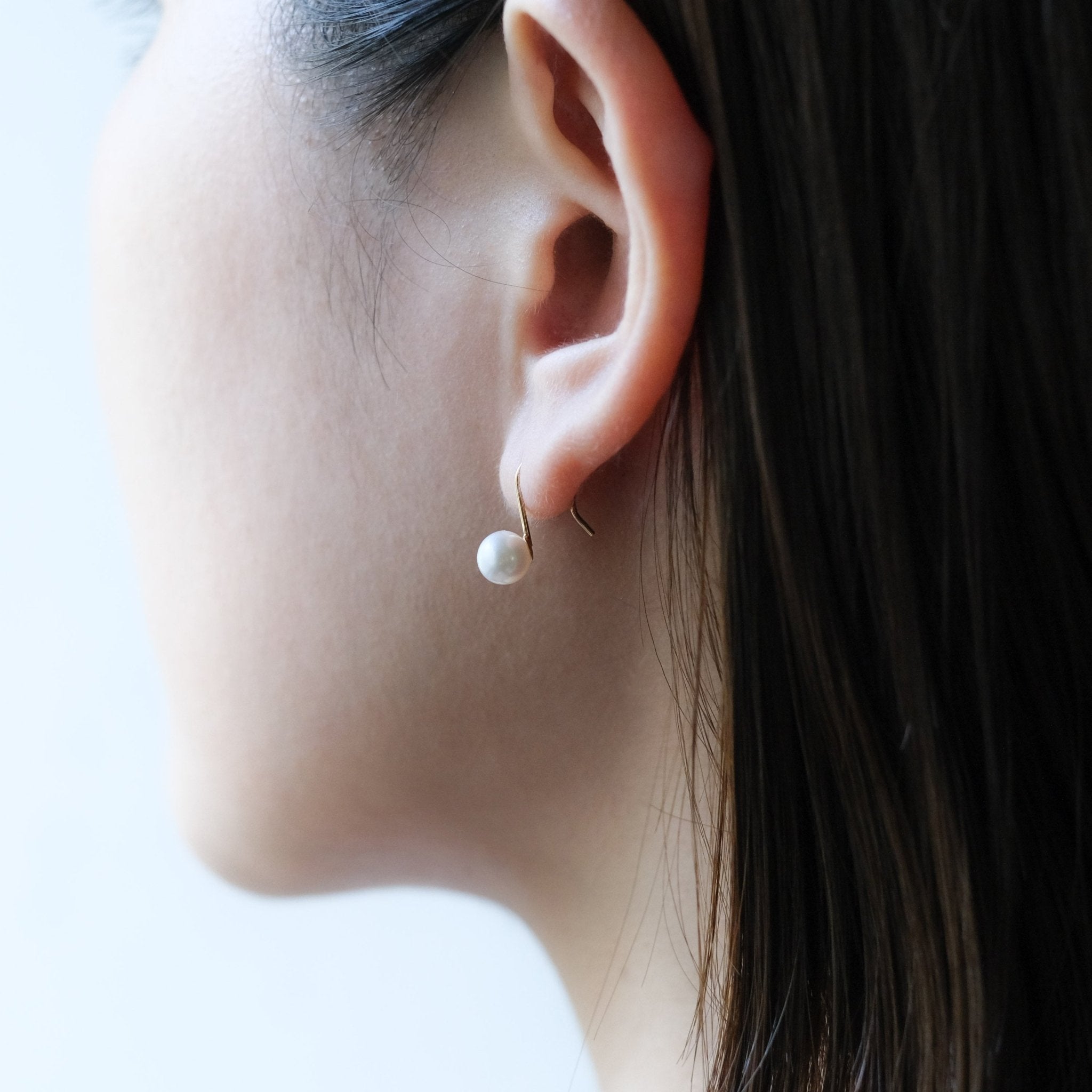 18K Akoya Pearl Drop Earrings - aucentic