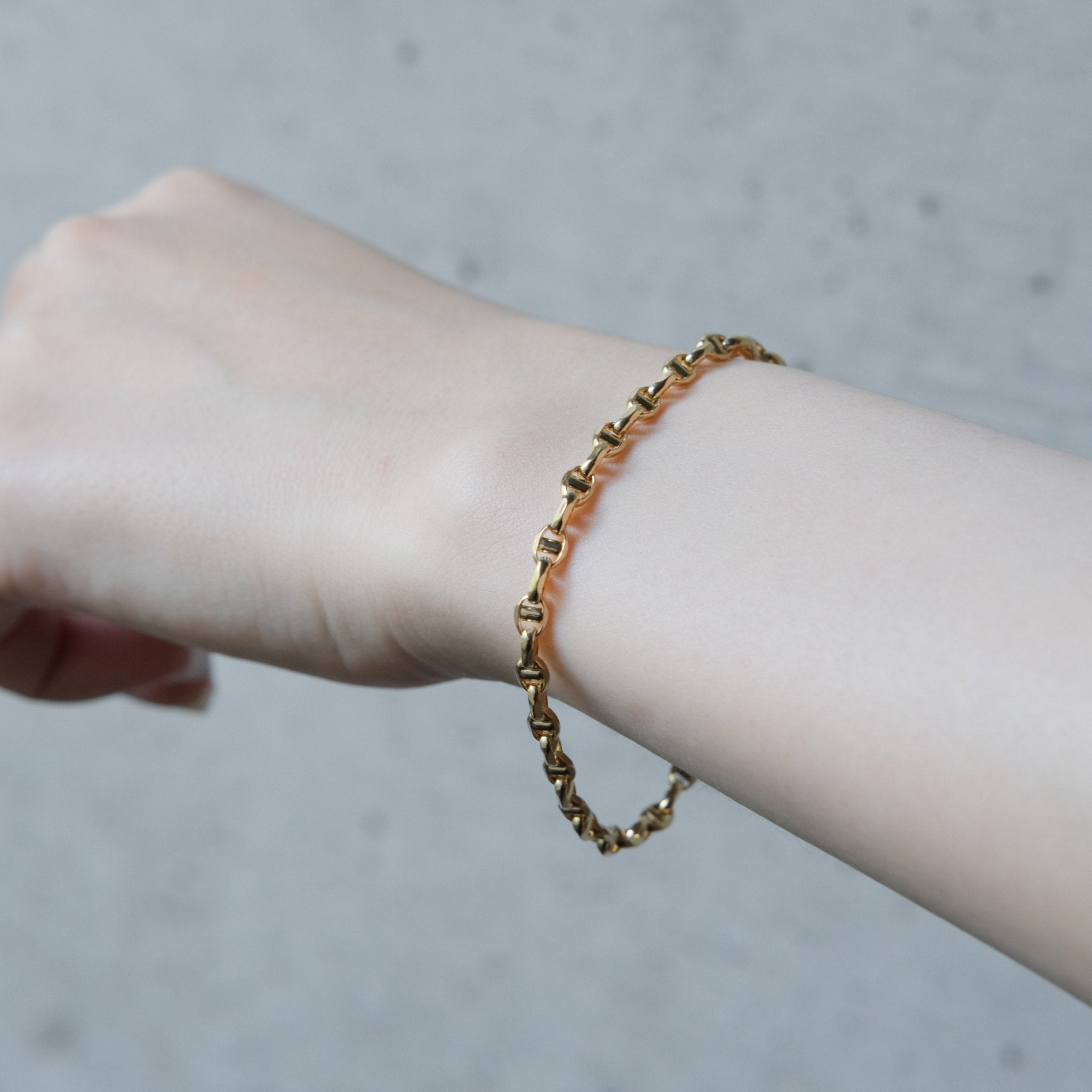 18K Anchor Chain Bracelet - aucentic