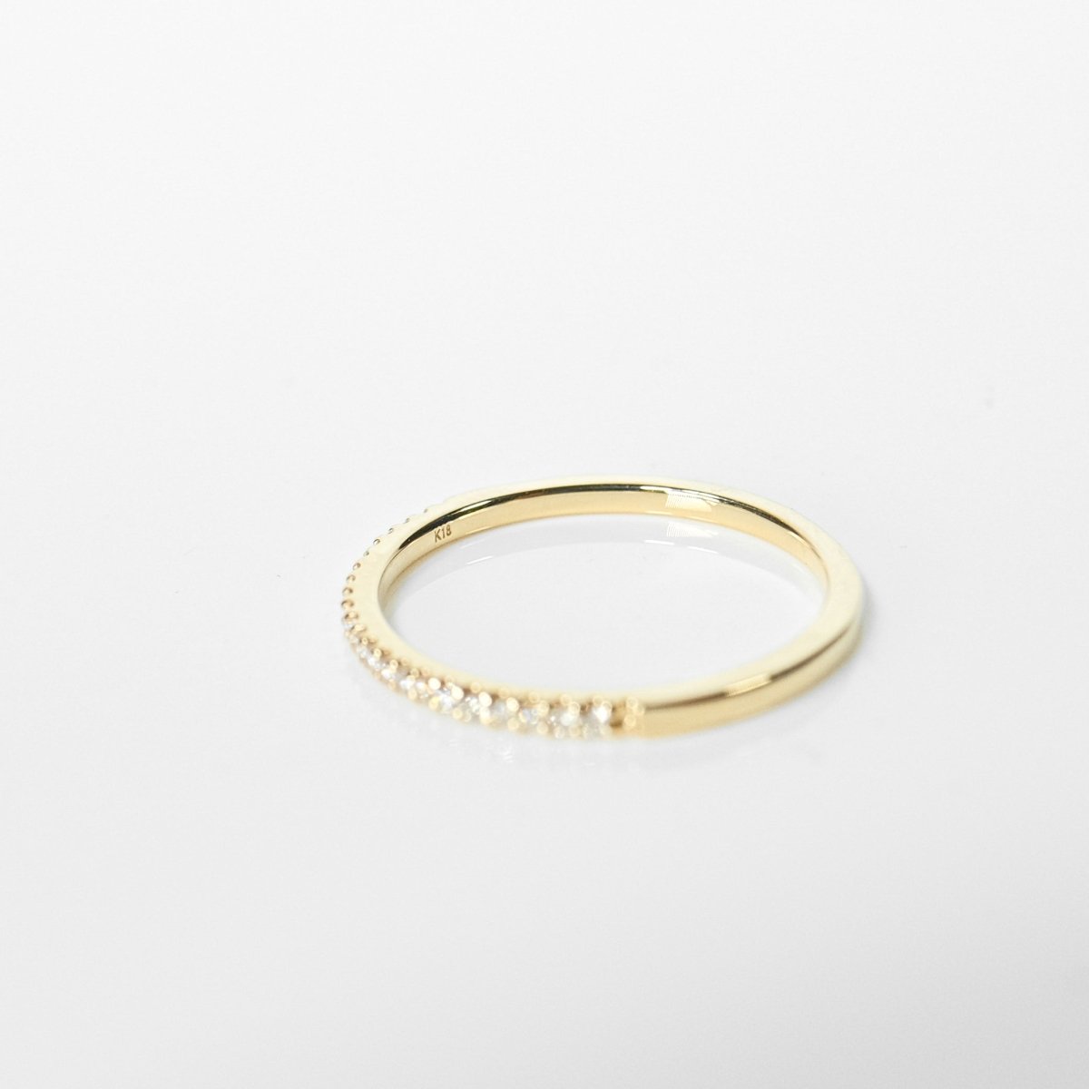 18k Diamond Half Eternity Forged Ring - aucentic