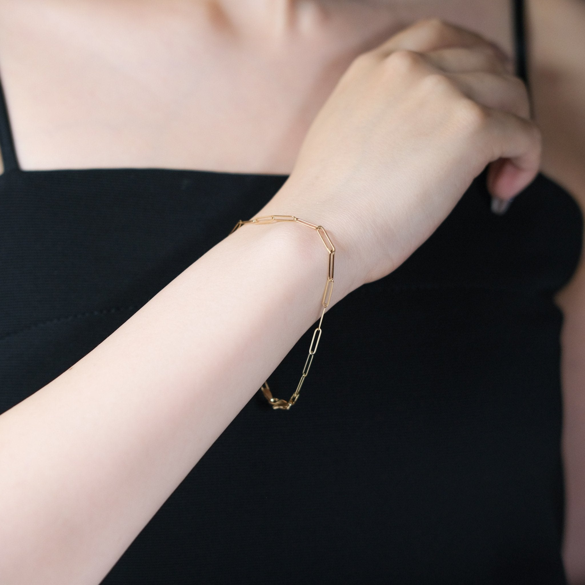 18K Paperclip Bracelet - aucentic