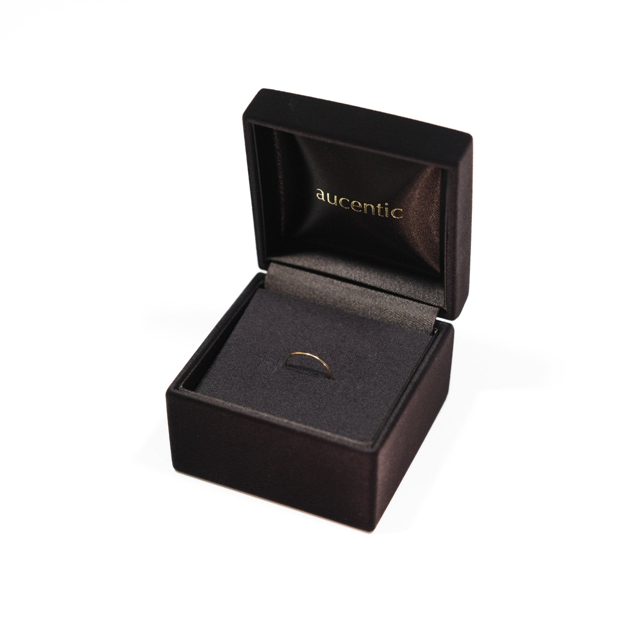 18k Solid Gold Skinny Ring - aucentic