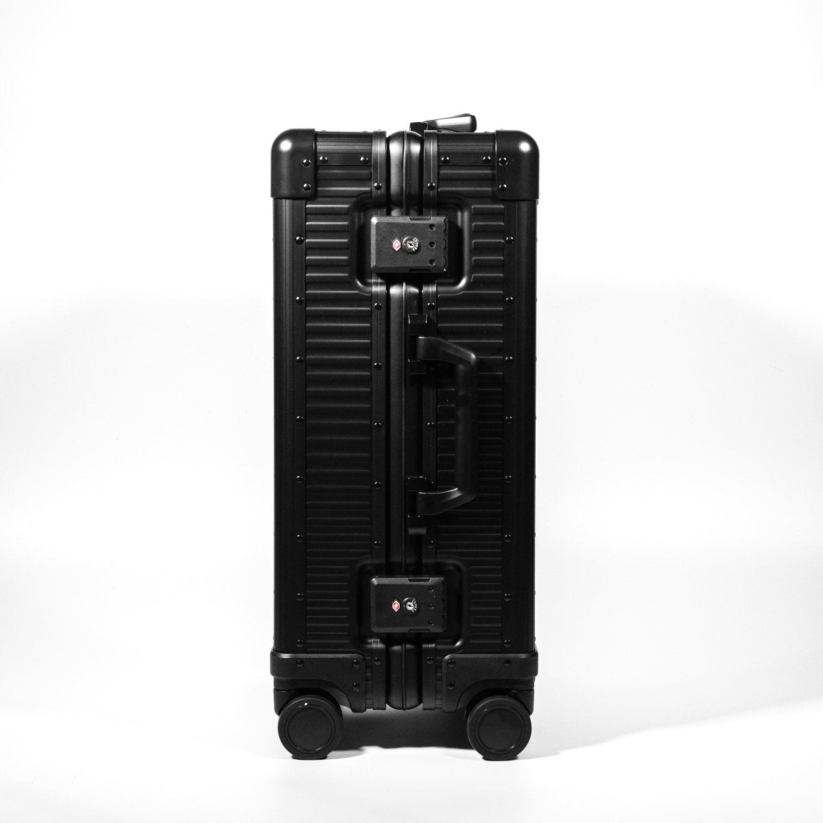 Stripe Aluminum Suitcase(Black) - aucentic